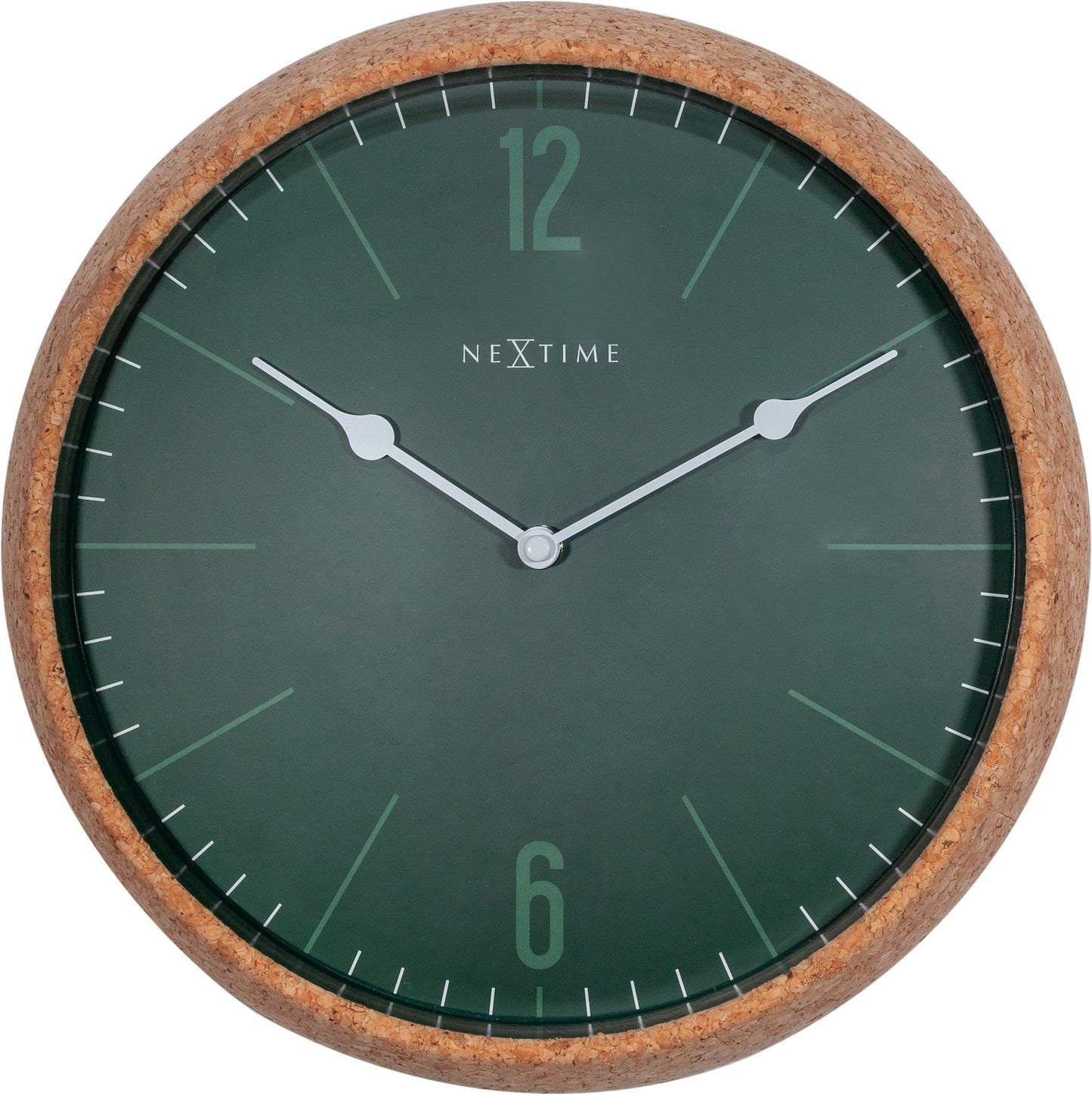 Wandklok - 30 cm - kurk / glas - 'Kurk'