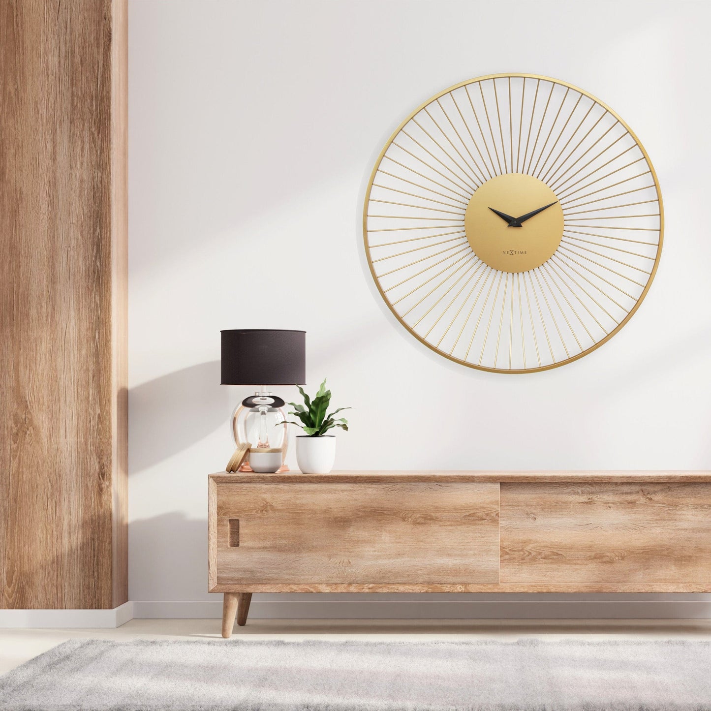 Wandklok Ø80 cm - Metaal - Goud - NeXtime 'Vasco Round'