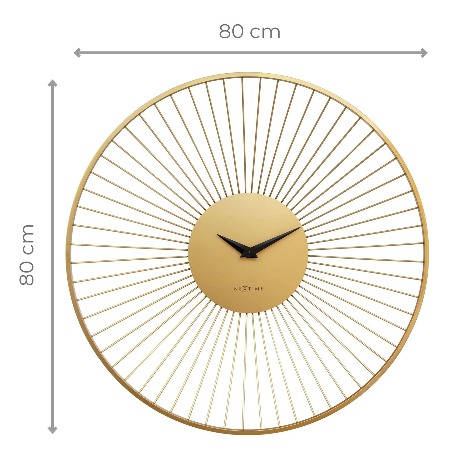 Wandklok Ø80 cm - Metaal - Goud - NeXtime 'Vasco Round'