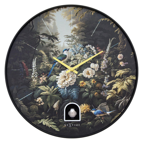 Wandklok Ø30 cm - plastic - zwart - koekoek - NeXtime 'Vanity Cuckoo'