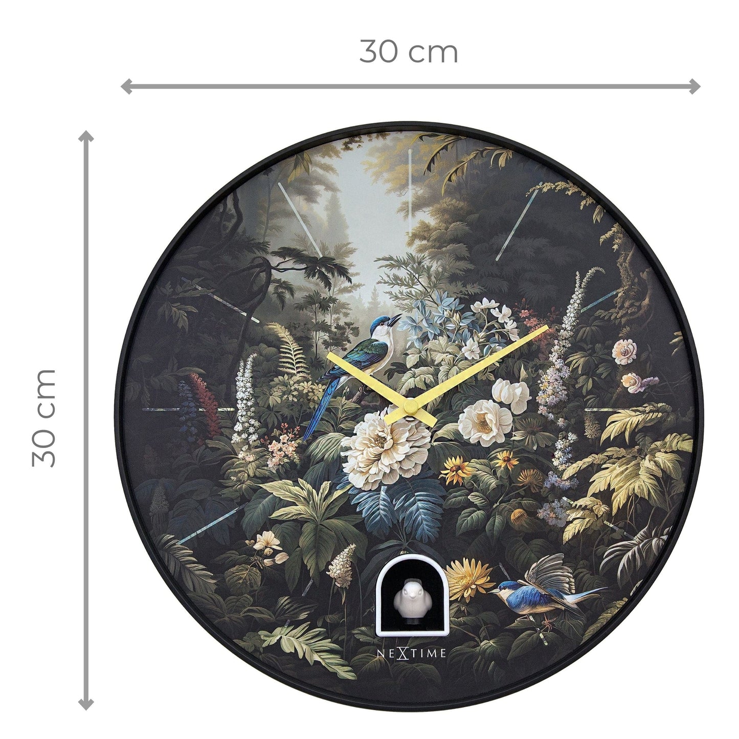 Wandklok Ø30 cm - plastic - zwart - koekoek - NeXtime 'Vanity Cuckoo'