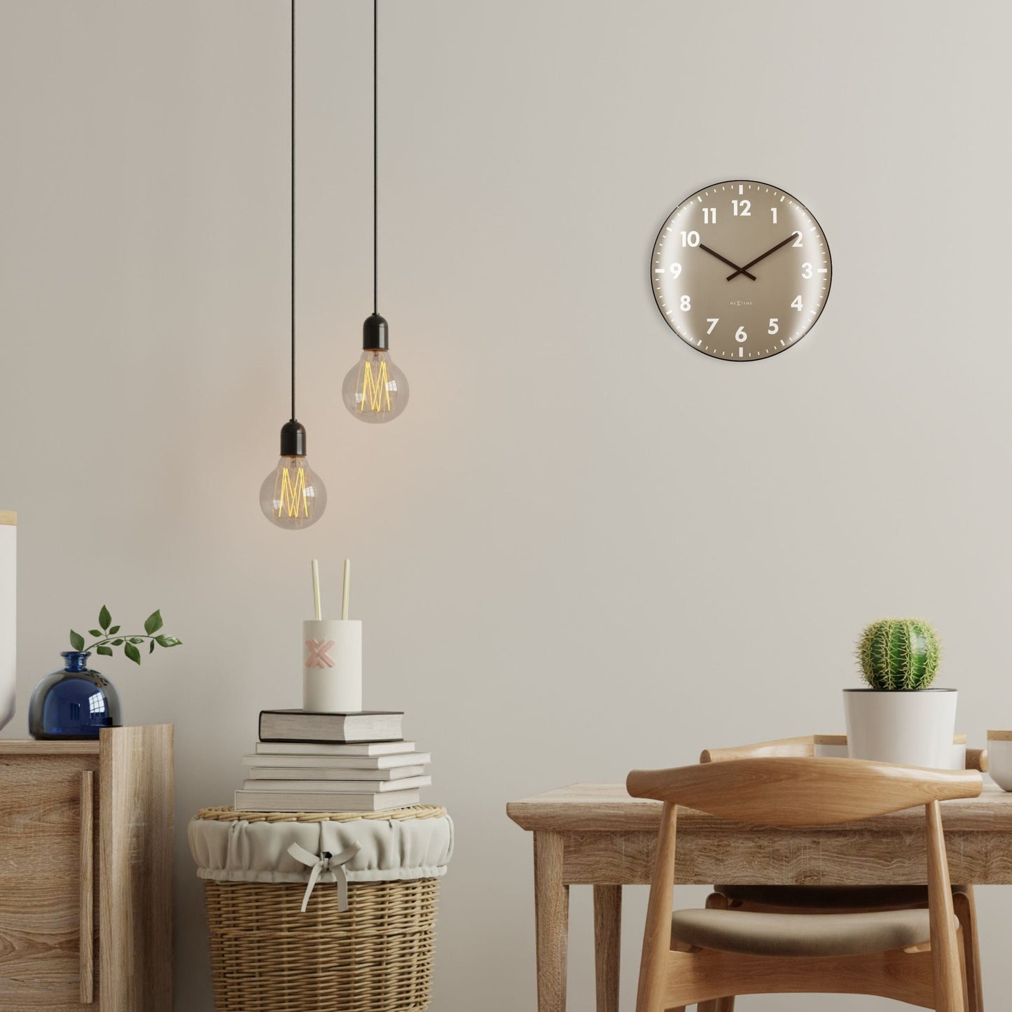 Wandklok 35 cm bolvormige glaslens-stil-glas-NeXtime 'Duomo'