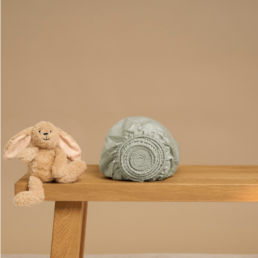 Coco & Cici - Kinderen - TENCEL Hoeslaken Satijn Grijsgroen - 60x120x15