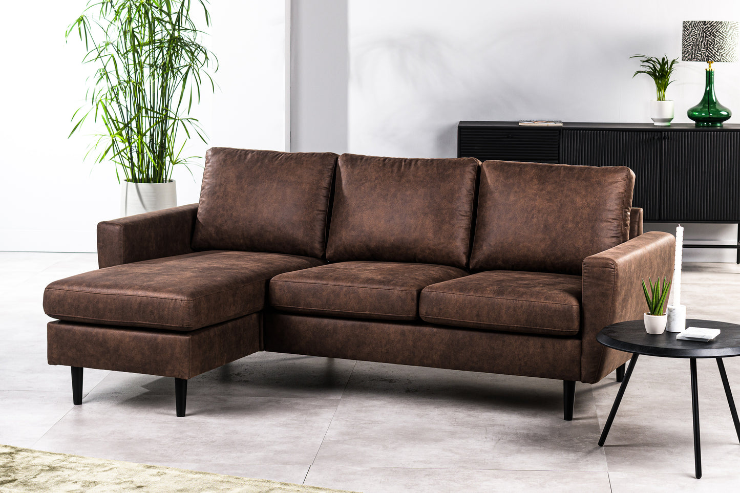 3-zitsbank CL links en rechts, stof Savannah, S430 bruin