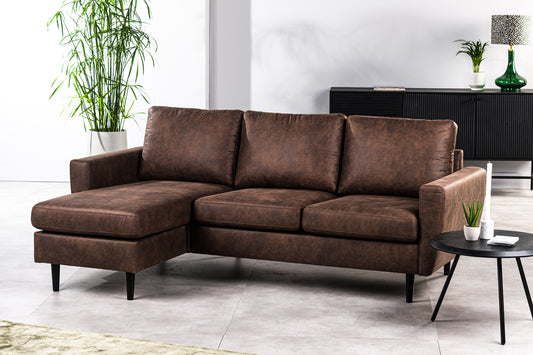 3-zitsbank CL links en rechts, stof Savannah, S430 bruin