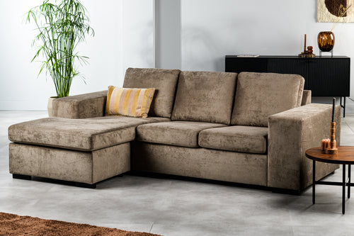 3-zitsbank CL L+R, stof Hotel Chique, H430 bruin