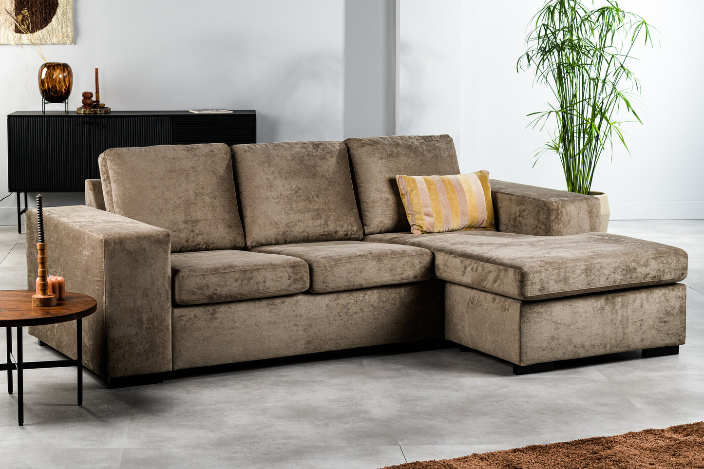 3-zitsbank CL L+R, stof Hotel Chique, H430 bruin