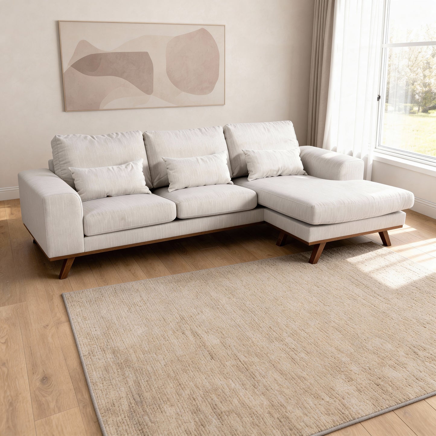 Japandi, 3-zitsbank CL L+R, stof Grande 03, G460 beige