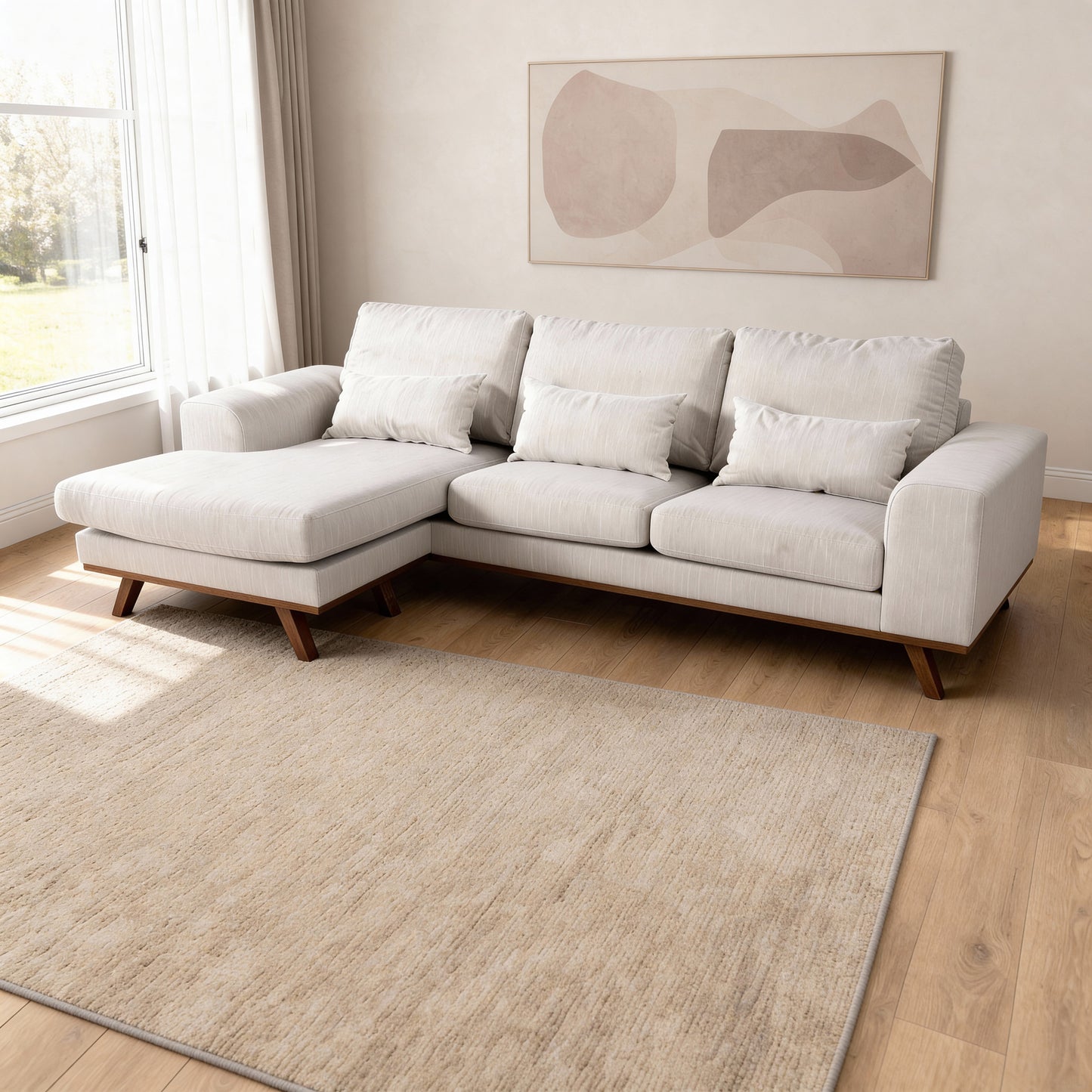 Japandi, 3-zitsbank CL L+R, stof Grande 03, G460 beige