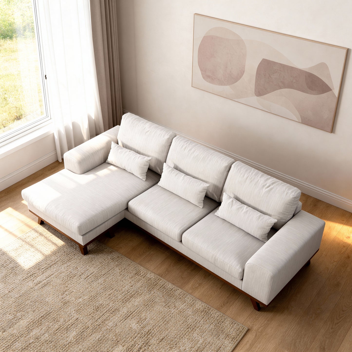 Japandi, 3-zitsbank CL L+R, stof Grande 03, G460 beige
