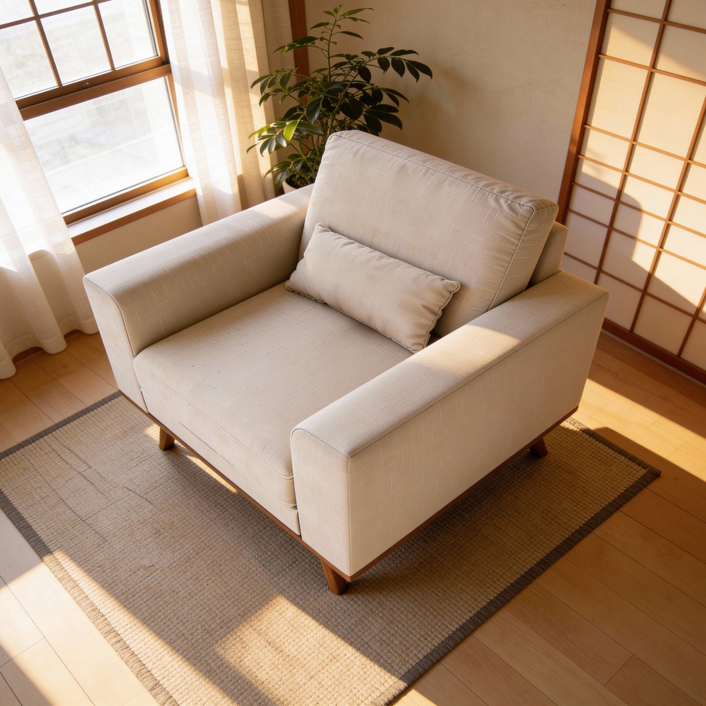 Japandi, 1-zitsfauteuil, stof Grande 03, G460 beige