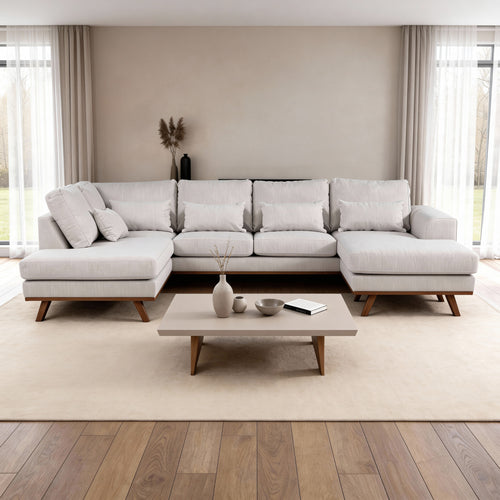 Japandi, 3-zits hoek links, stof Melva 02, M460 beige