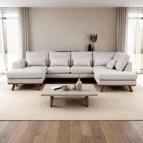 Japandi, 3-zits hoek rechts CL, stof Melva 02, M460 beige