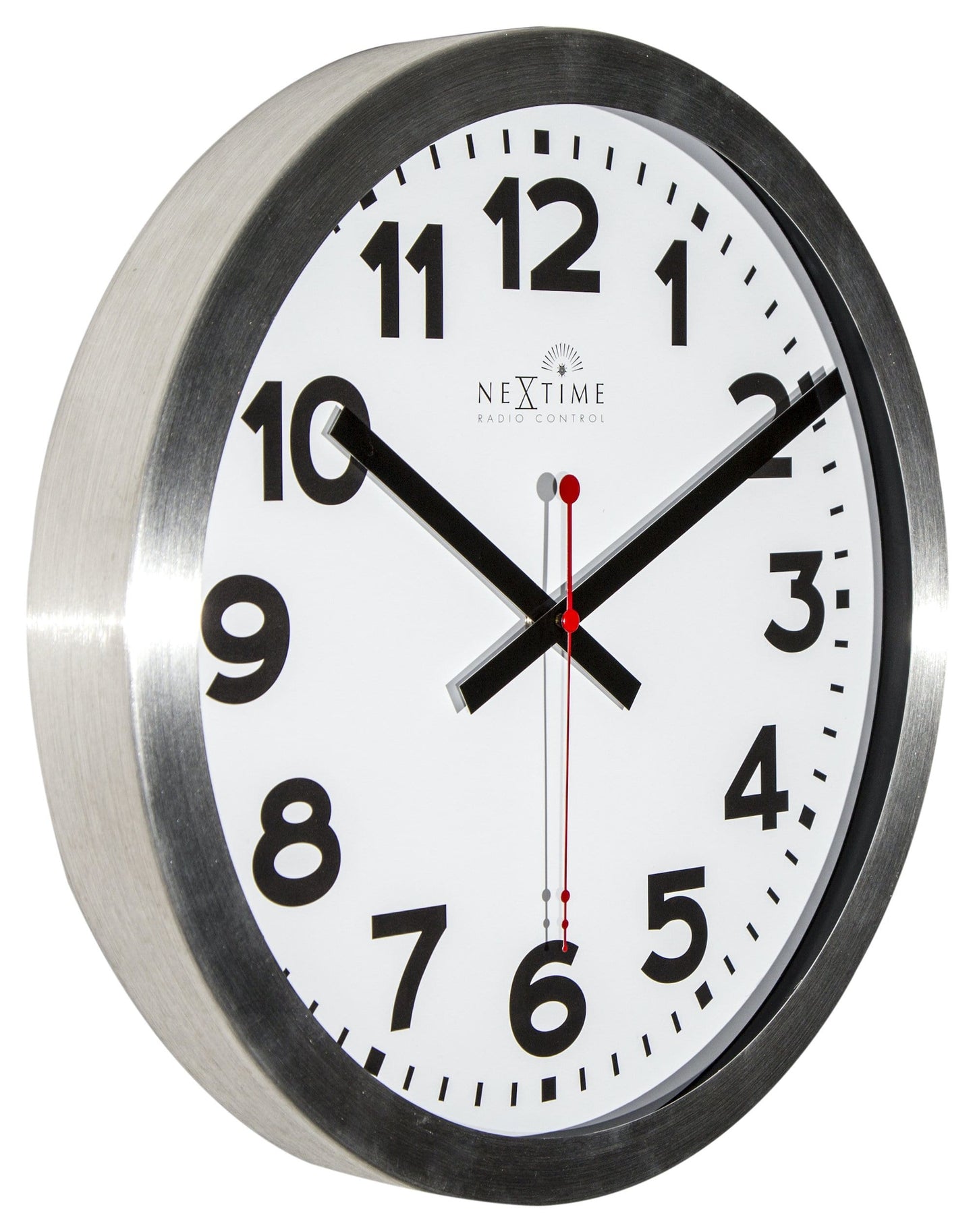 Wandklok - 35 cm - Aluminium - 'Station radio-gestuurde (DCF) cijfers'
