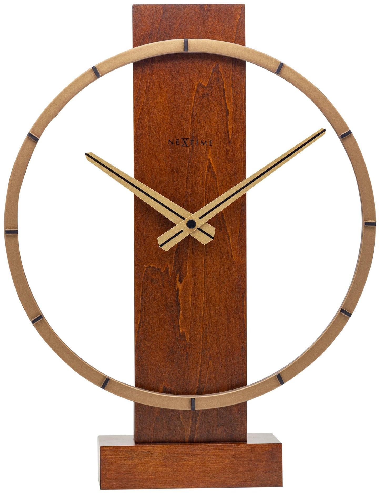 Tafel-/wandklok - 34 x 27 cm - Hout/staal - 'Carl Small'