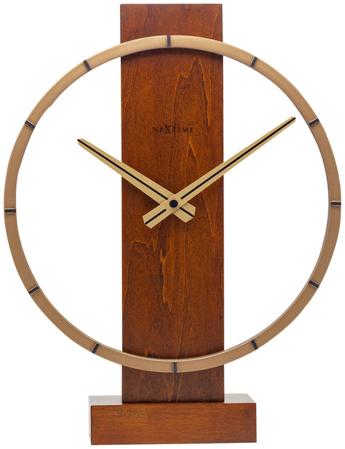 Tafel-/wandklok - 34 x 27 cm - Hout/staal - 'Carl Small'