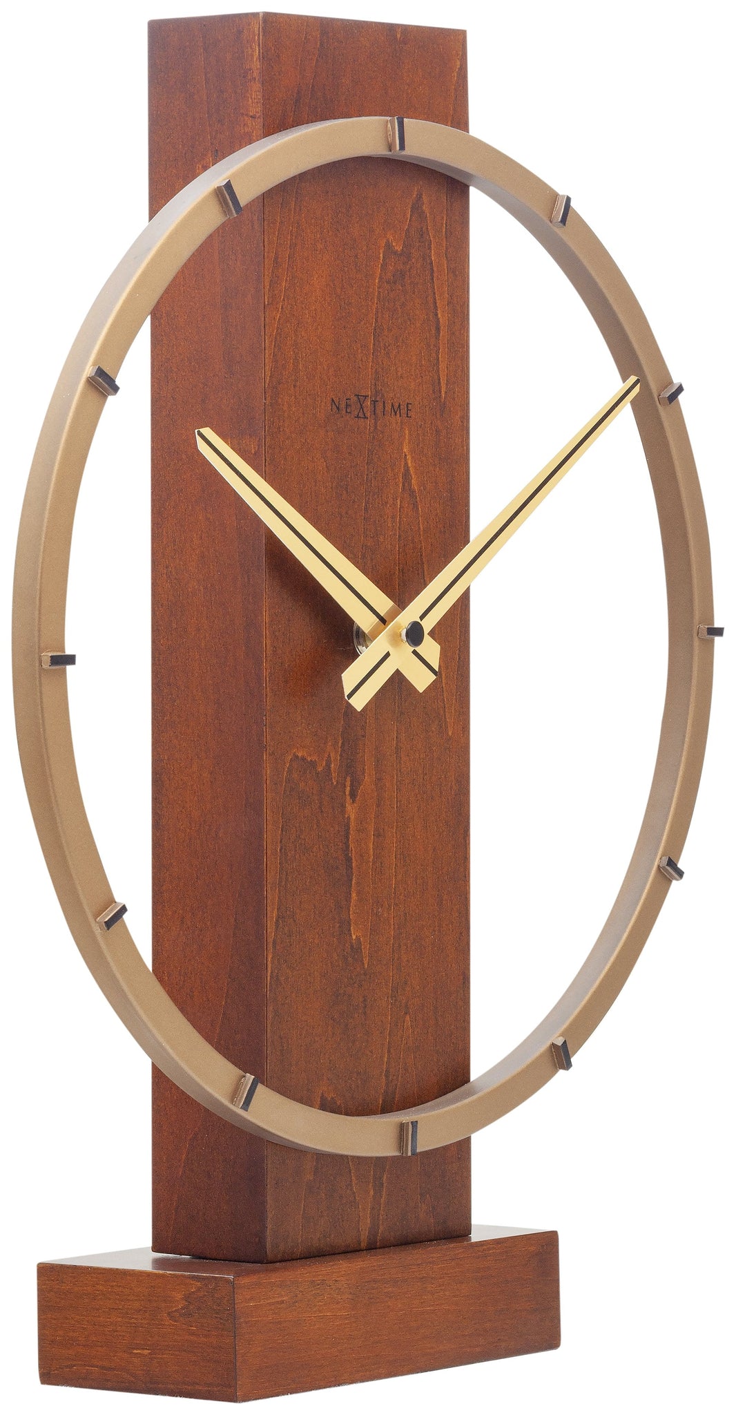 Tafel-/wandklok - 34 x 27 cm - Hout/staal - 'Carl Small'