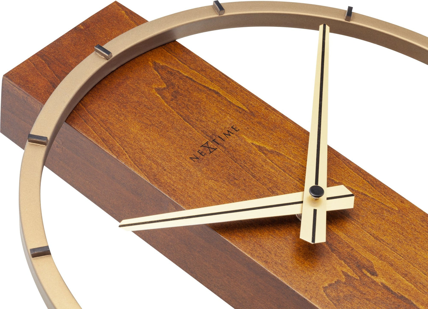Tafel-/wandklok - 34 x 27 cm - Hout/staal - 'Carl Small'