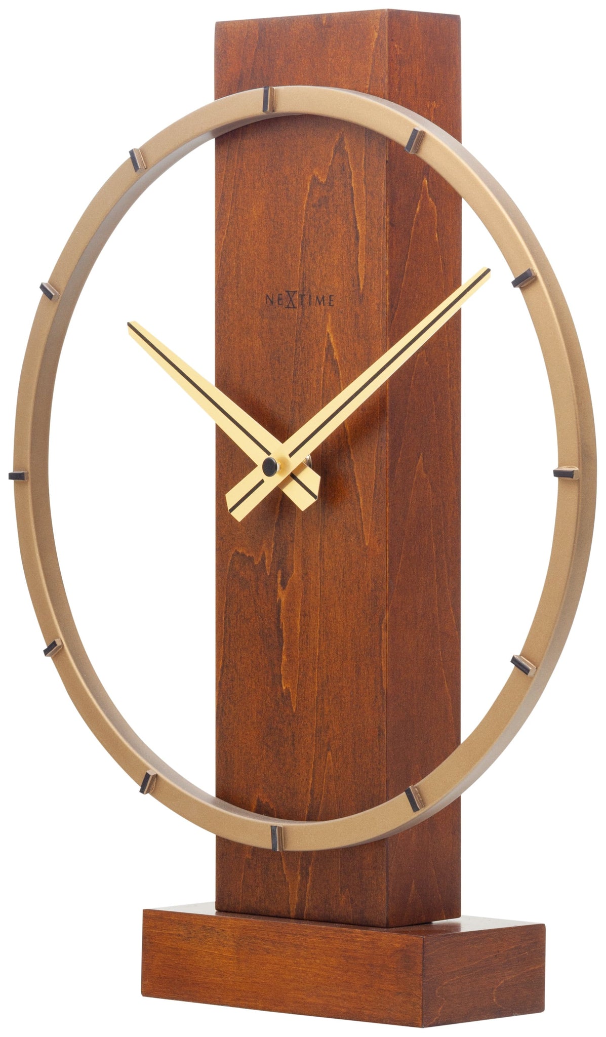 Tafel-/wandklok - 34 x 27 cm - Hout/staal - 'Carl Small'