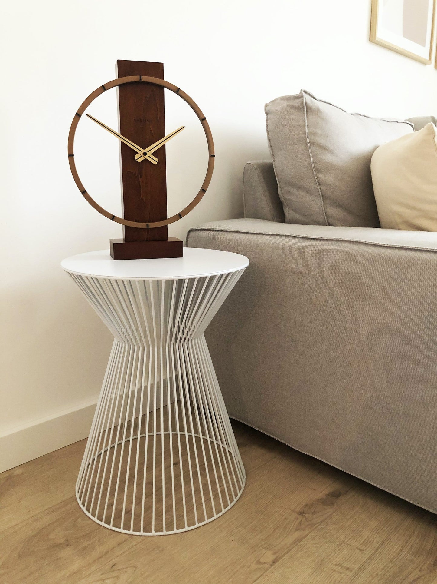 Tafel-/wandklok - 34 x 27 cm - Hout/staal - 'Carl Small'