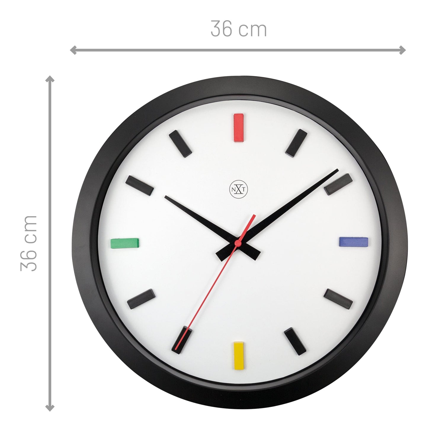 Wandklok 36 cm - Stil - Kunststof - "Mix"