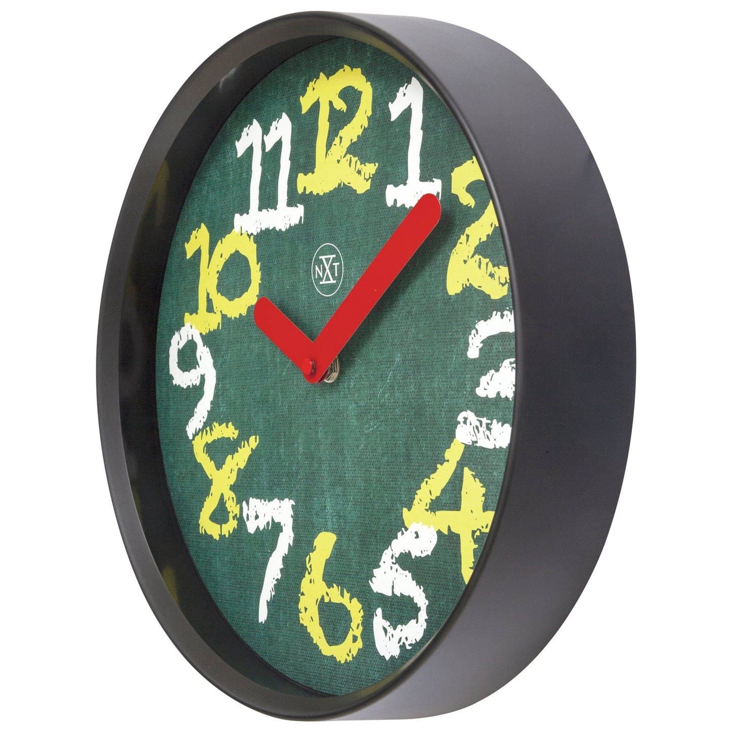 Wandklok 30 cm - Geruisloos - Groen - Plastic - "Krijtbord"