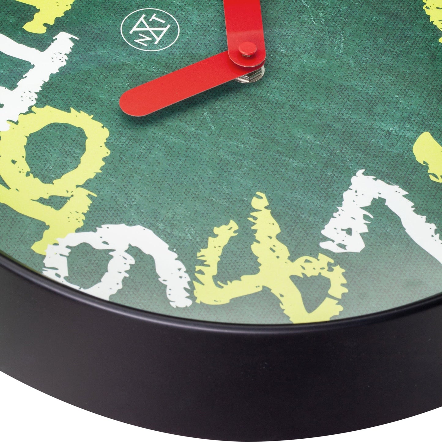 Wandklok 30 cm - Geruisloos - Groen - Plastic - "Krijtbord"
