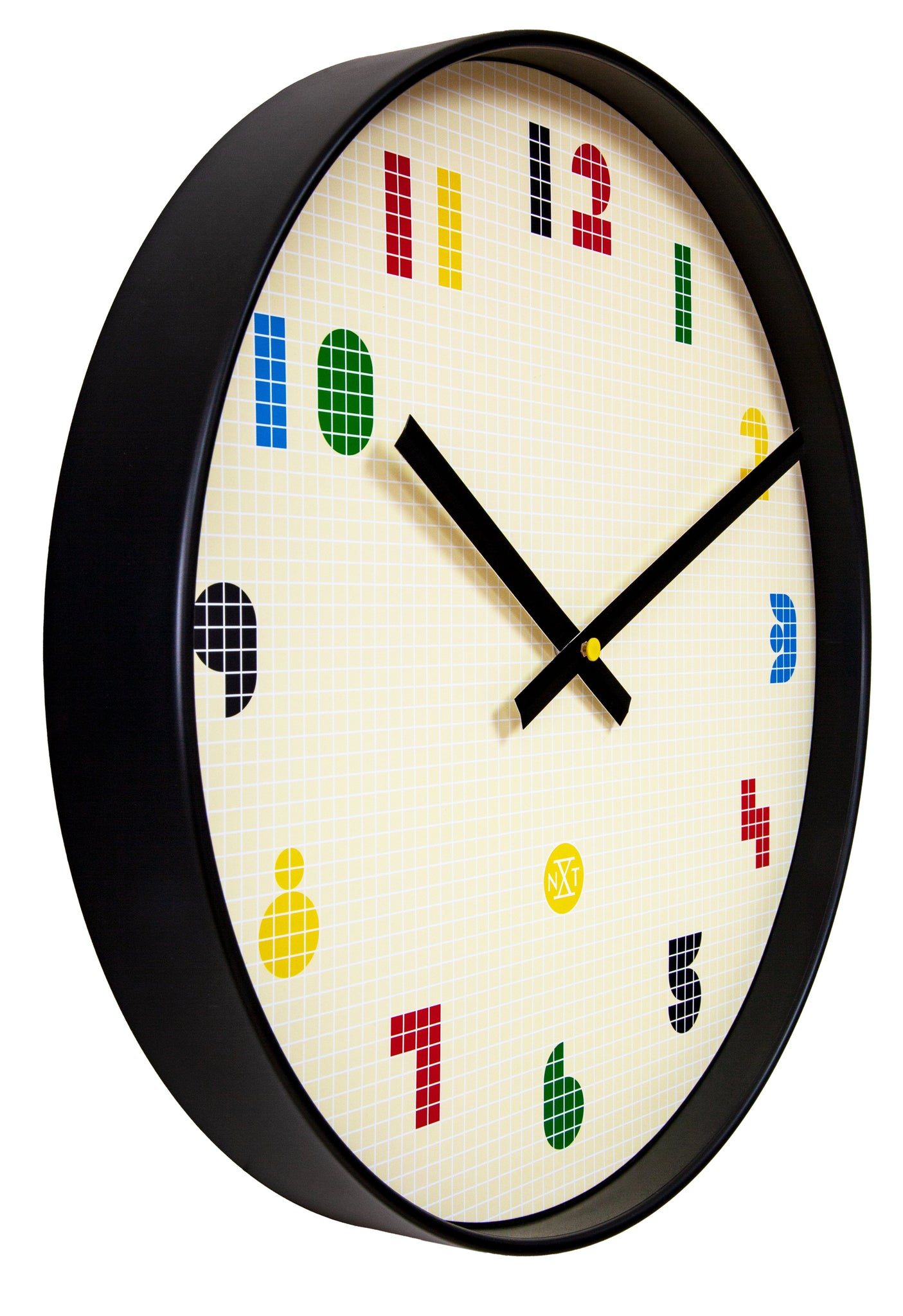 Wandklok 35 cm - stil - zwart/multikleurig - ABS - nXt 'Bit'