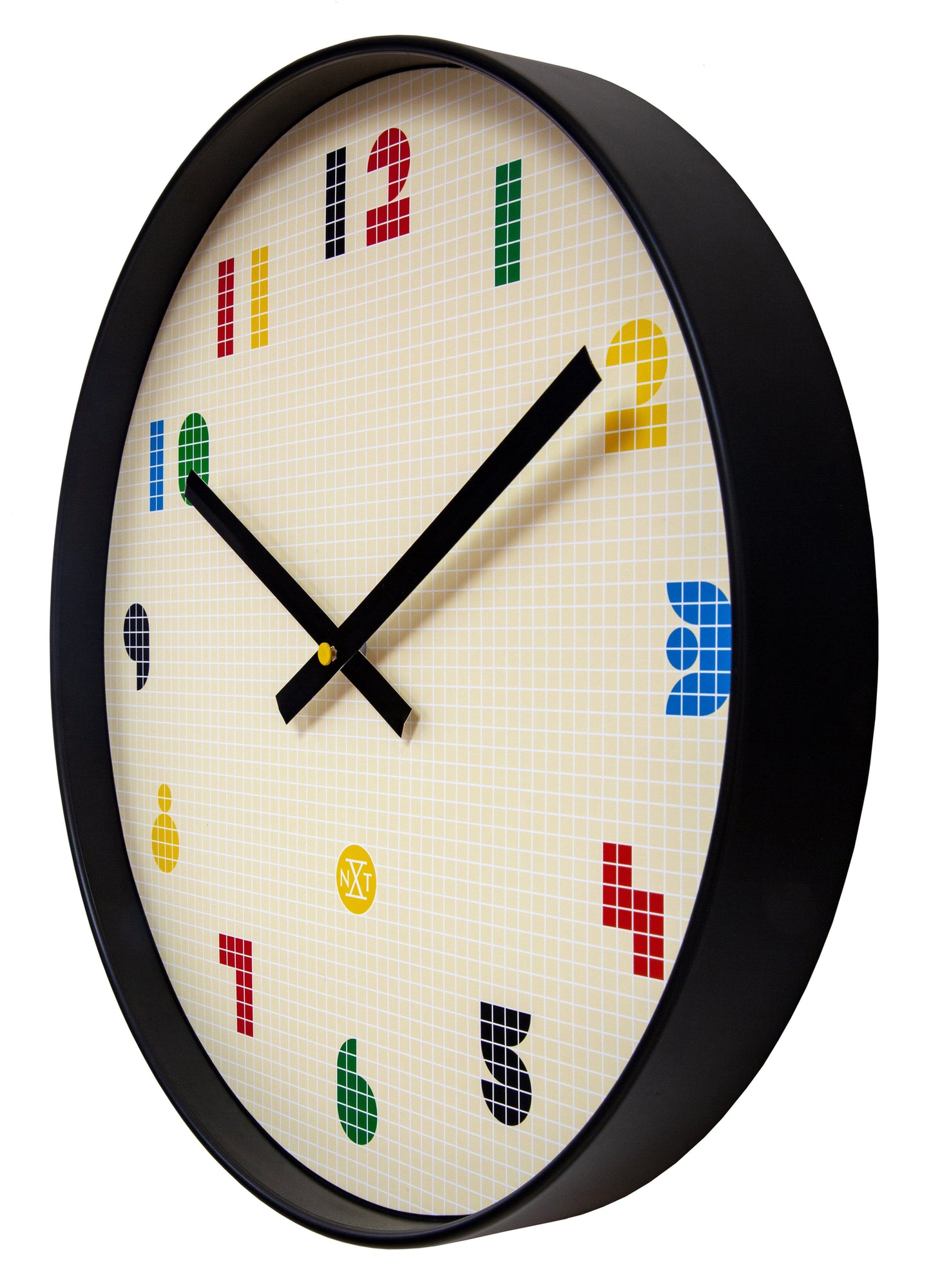 Wandklok 35 cm - stil - zwart/multikleurig - ABS - nXt 'Bit'