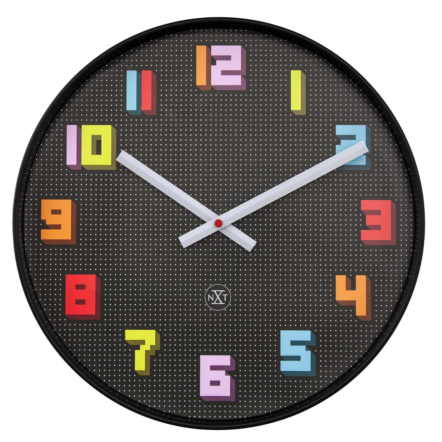 Wandklok 35 cm - Stil - Zwart/Multikleurig - ABS - nXt 'Game'