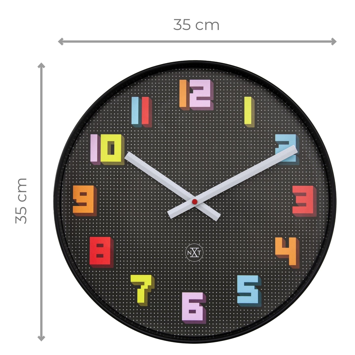 Wandklok 35 cm - Stil - Zwart/Multikleurig - ABS - nXt 'Game'