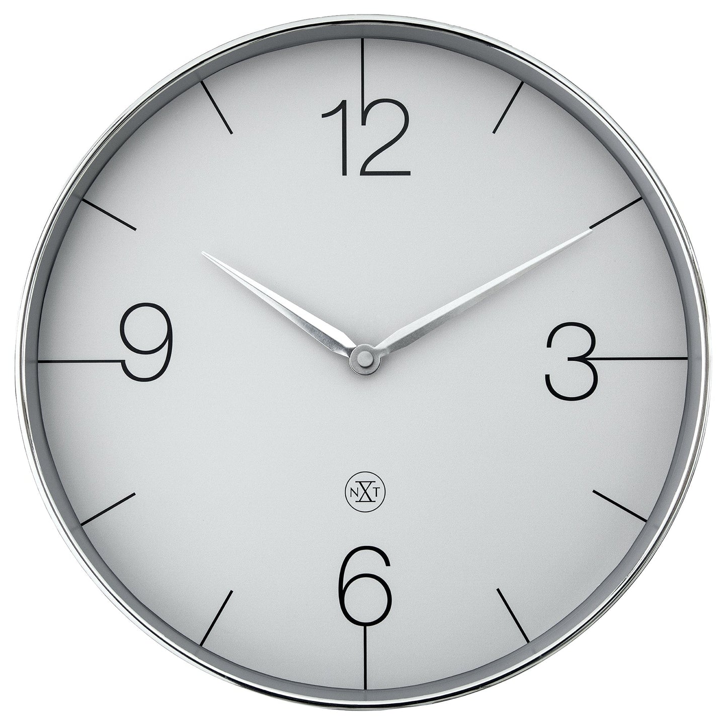 Wandklok 30,5 cm-Geruisloos-Goud/Chroom/Grijs-Plastic-nXt 'Finesse'