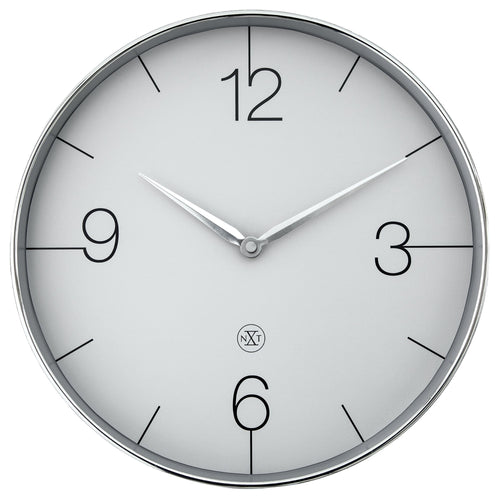 Wandklok 30,5 cm-Geruisloos-Goud/Chroom/Grijs-Plastic-nXt 'Finesse'