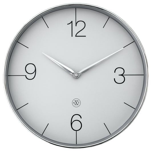 Wandklok 30,5 cm-Geruisloos-Goud/Chroom/Grijs-Plastic-nXt 'Finesse'
