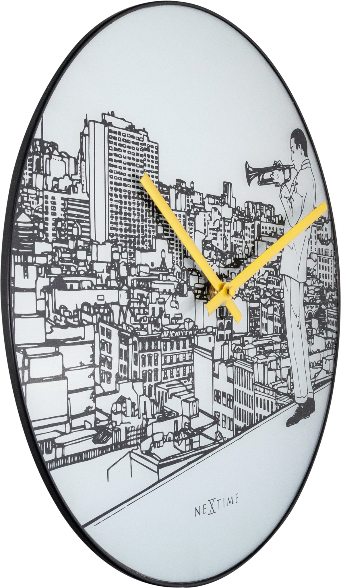 Wandklok - 40 cm - Glas / Metaal - Trumpet City
