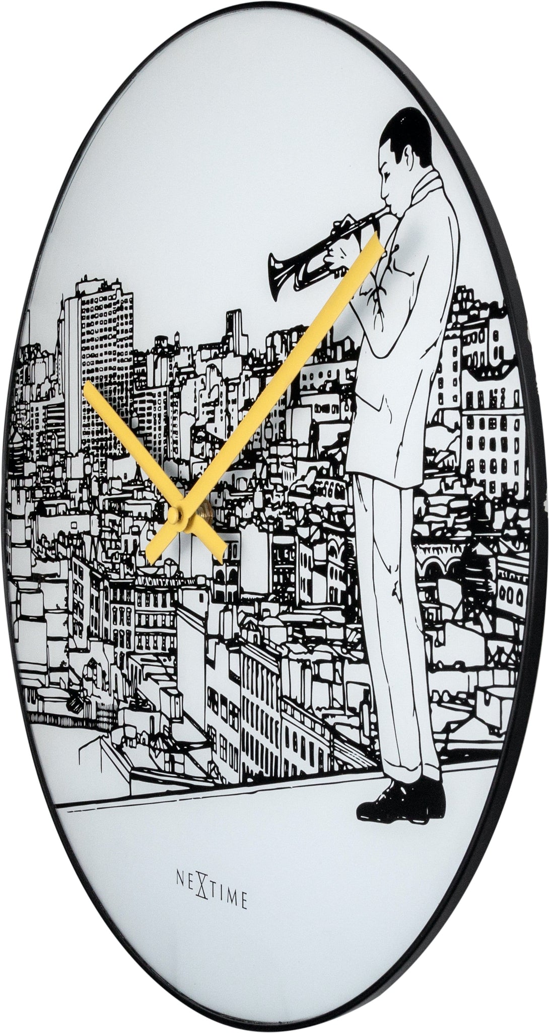 Wandklok - 40 cm - Glas / Metaal - Trumpet City