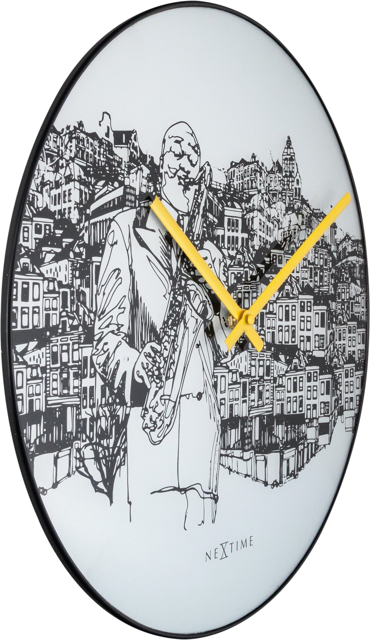 Wandklok - 40 cm - Glas / Metaal - Sax City