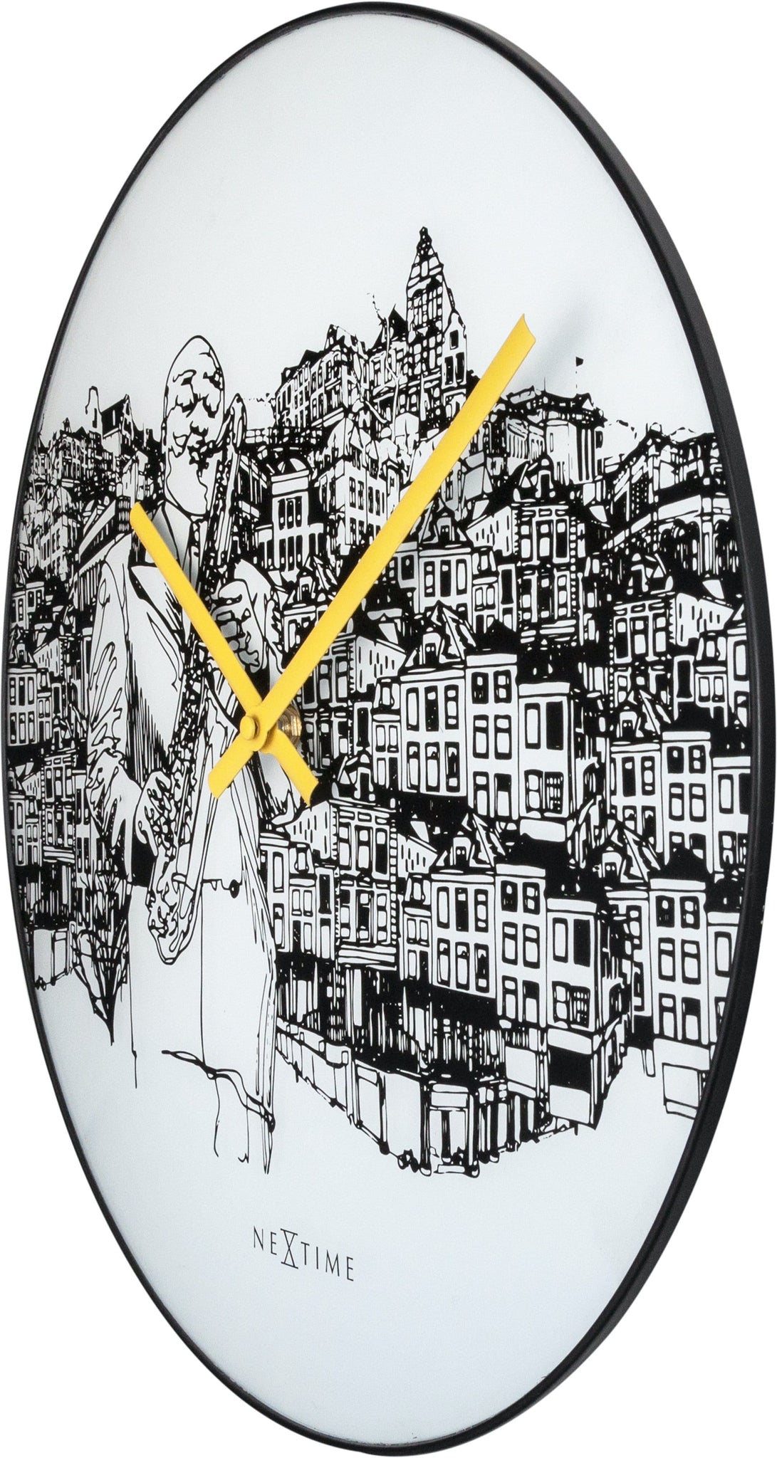 Wandklok - 40 cm - Glas / Metaal - Sax City