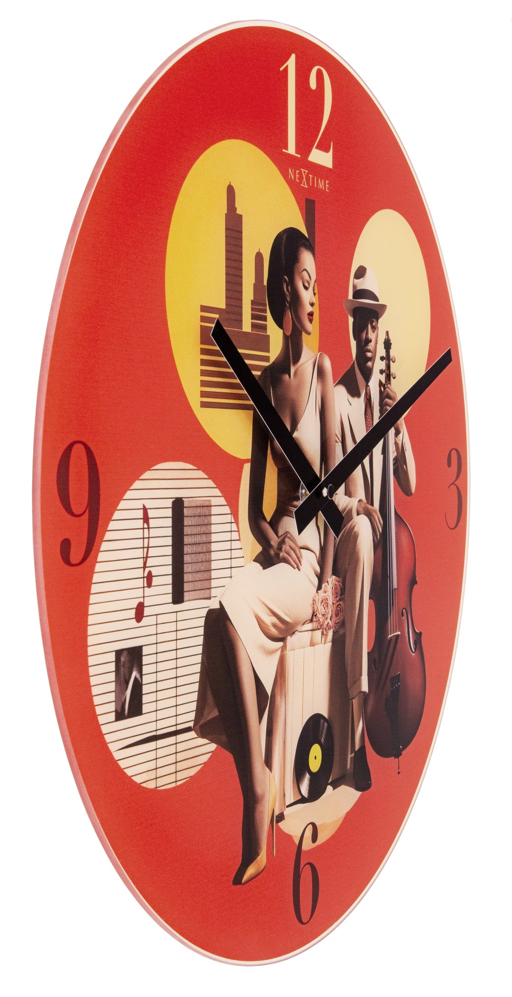 Wandklok - 43 cm - Stil - Meerkleurig - Glas - 'Jazz'