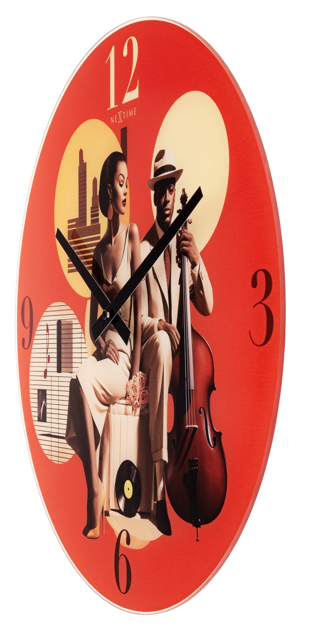 Wandklok - 43 cm - Stil - Meerkleurig - Glas - 'Jazz'