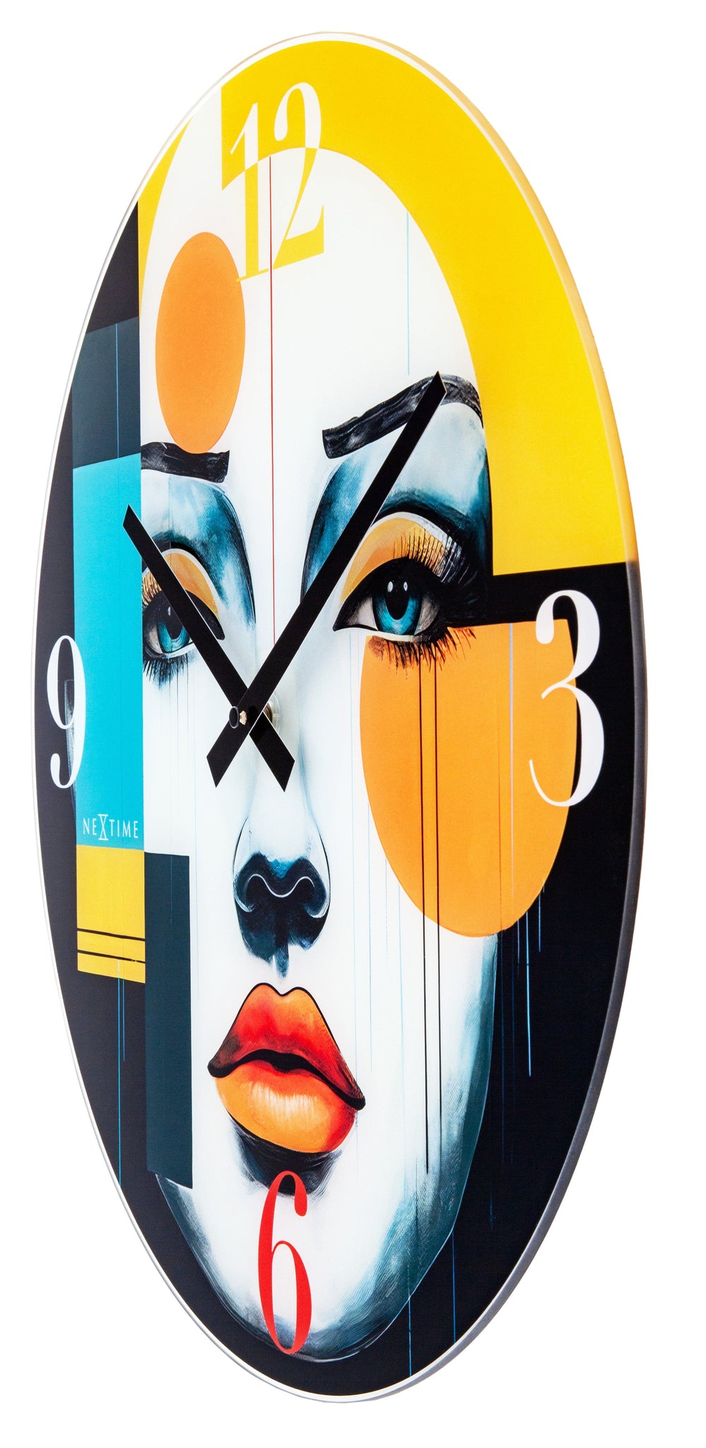 Wandklok 43cm-Geruisloos-Meerkleurig-Glas-NeXtime 'Vogue'