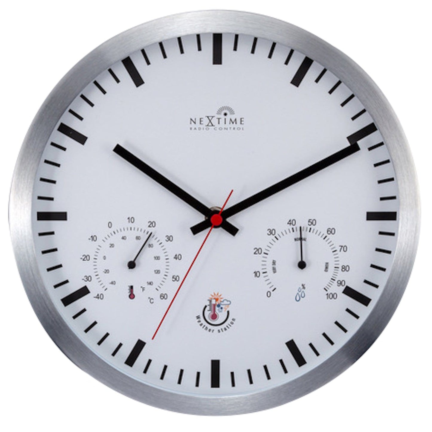 Stationsklok met weerstation - 25 cm - Radiogestuurd