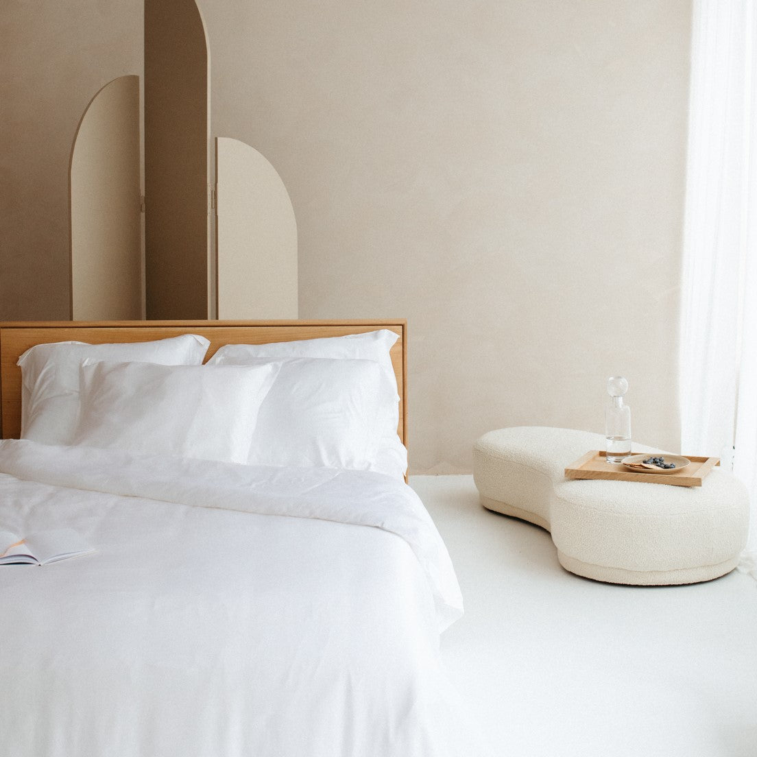 Coco & Cici - Bamboe kussensloop 80 x 80 cm - kussenhoes - wit - 100% ecologisch bamboe - volant 2 cm - 1 stuk
