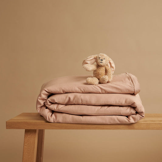 Coco & Cici - Tencel-twill dekbedovertrek 100 x 135 cm - 1-persoons beddengoed - kinderbeddengoed - Lyocell - hypoallergeen en extra zacht - perzik