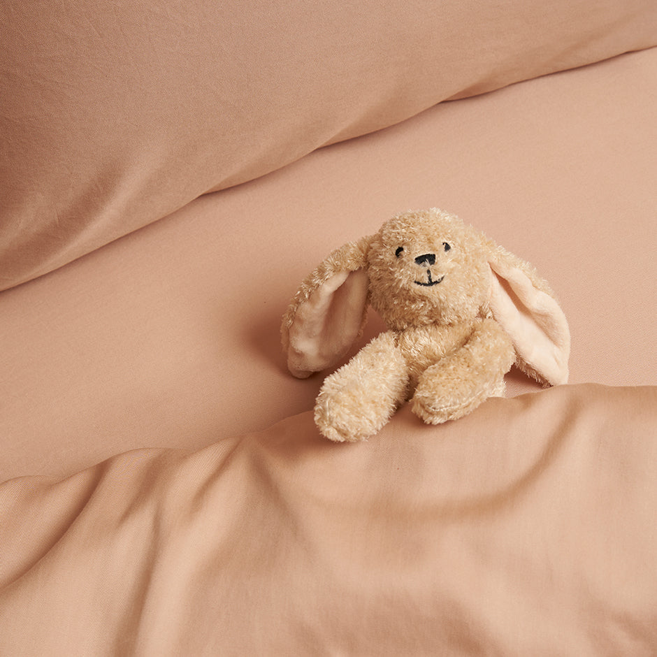 Coco & Cici - Tencel-twill dekbedovertrek 100 x 135 cm - 1-persoons beddengoed - kinderbeddengoed - Lyocell - hypoallergeen en extra zacht - perzik