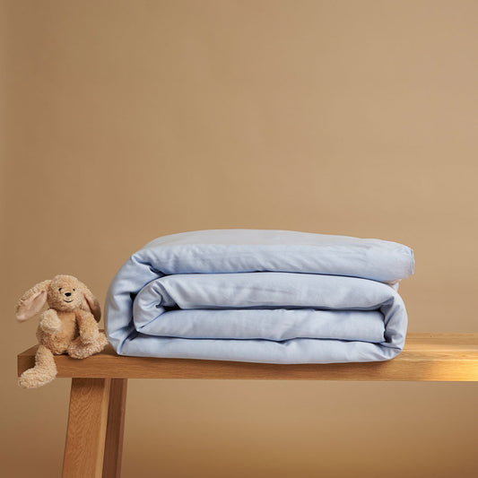 Coco & Cici - Tencel-twill dekbedovertrek 120 x 150 cm - 1-persoonsbeddengoed - kinderbeddengoed - lyocell - hypoallergeen en extra zacht - lichtblauw