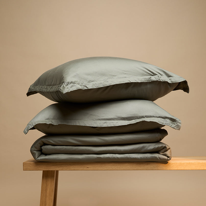 Coco & Cici - TENCEL Twill dekbedovertrek olijfgroen | + 1 kussensloop 60x70