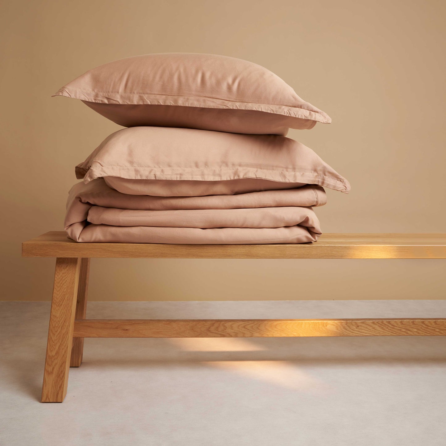 Coco & Cici - Tencel-keper dekbedovertrek 200 x 200 cm - 2-persoons beddengoed - Perzik - Lyocell - ritssluiting & extra zacht - 2 kussenslopen (60 x 70 cm)