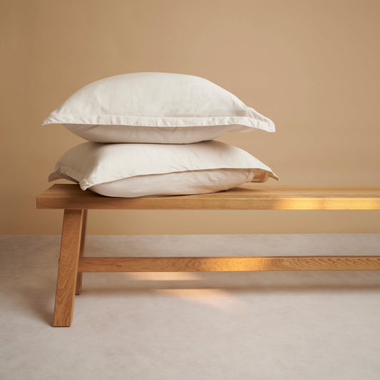 Coco & Cici - TENCEL - Keper kussensloop beige - 1 kussensloop 50x75 zonder volant