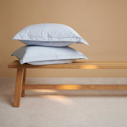Coco & Cici - Tencel-twill kussensloop 70 x 60 cm - kussenhoes - lichtblauw - lyocell - extra zacht - zonder volant